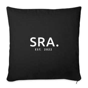 2022 Mariage avec douche nuptiale 2022 - Housse de coussin décorative 45 x 45 cm - noir - Devant