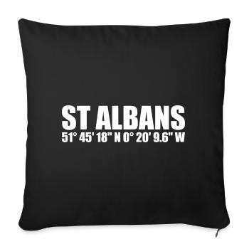 St Albans Koordinaten - Sofakissenbezug 45 x 45 cm - Schwarz - Vorne