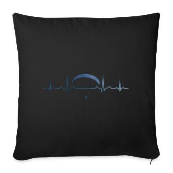 Parapente Parapente Paragleiten Gleitschirm - Housse de coussin décorative 45 x 45 cm - noir - Devant