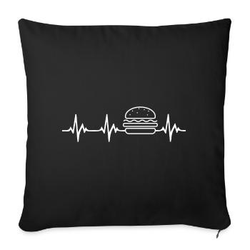 Burger Herzschlag - Sofakissenbezug 45 x 45 cm - Schwarz - Vorne
