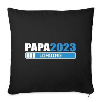 Papa 2023 Schwangerschaft Überraschung Geschenk - Sofakissenbezug 45 x 45 cm - Schwarz - Vorne
