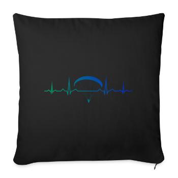 Paragliding Men's Paragliding Paragliding - Sofa pillowcase 17,3'' x 17,3'' (45 x 45 cm) - black - Front