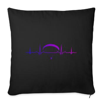 Paragleiten Paragleiter Parapente Gleitschirmfli - Housse de coussin décorative 45 x 45 cm - noir - Devant