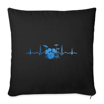 Men's Percussionist Drummer Drummer - Sofa pillowcase 17,3'' x 17,3'' (45 x 45 cm) - black - Front