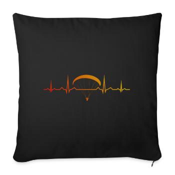 Paragleiten Gleitschirmfliegen Parapente - Housse de coussin décorative 45 x 45 cm - noir - Devant