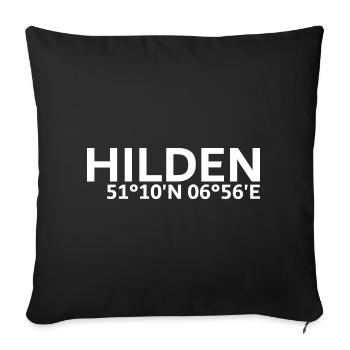 Hilden Koordinaten - Sofakissenbezug 45 x 45 cm - Schwarz - Vorne