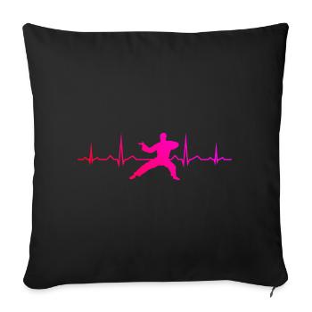 Kungfu Kampfsport Wushu Kung Fu Damen Herren - Sofakissenbezug 45 x 45 cm - Schwarz - Vorne