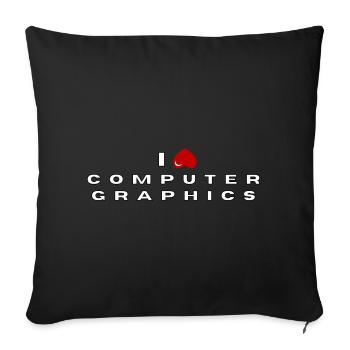 I hate Computer graphics - Sofa pillowcase 17,3'' x 17,3'' (45 x 45 cm) - black - Front