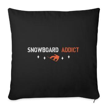 Snowboard addict - Sofa pillowcase 17,3'' x 17,3'' (45 x 45 cm) - black - Front