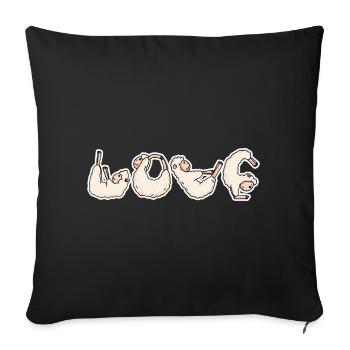 Les moutons AIMENT le yoga - Housse de coussin décorative 45 x 45 cm - noir - Devant