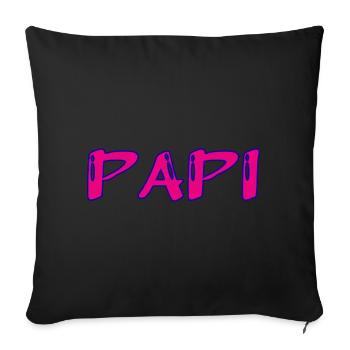 PAPY. FÊTE DES PÈRES. BONNE FÊTE PAPY. JE T'AIME. - Housse de coussin décorative 45 x 45 cm - noir - Devant