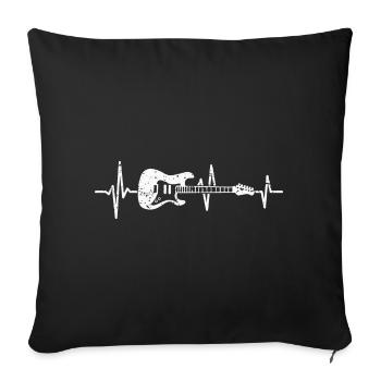 Guitar Heartbeat Electric Guitar Guitarist - Sofa pillowcase 17,3'' x 17,3'' (45 x 45 cm) - black - Front