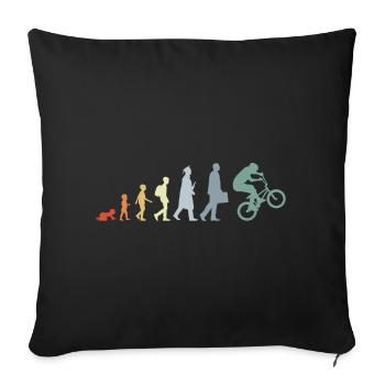 Évolution du BMX Vintage - Housse de coussin décorative 45 x 45 cm - noir - Devant