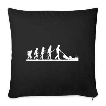 Mann mäht Rasen EVOLUTION Kleingarten Rasenmäher - Sofakissenbezug 45 x 45 cm - Schwarz - Vorne