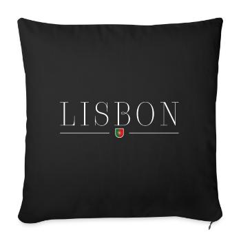 Lisbonne Portugal T-shirt - Housse de coussin décorative 45 x 45 cm - noir - Devant