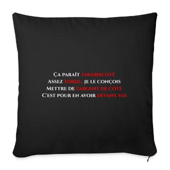 Mettre de l'argent de côté - Housse de coussin décorative 45 x 45 cm - noir - Devant