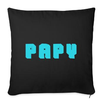 PAPY. FÊTE DES PÈRES. BONNE FÊTE PAPY. JE T'AIME. - Housse de coussin décorative 45 x 45 cm - noir - Devant