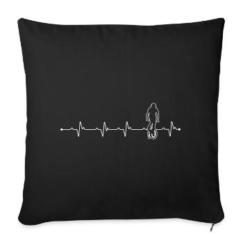 Unicycle Rider on ECG Line - Sofa pillowcase 17,3'' x 17,3'' (45 x 45 cm) - black - Front