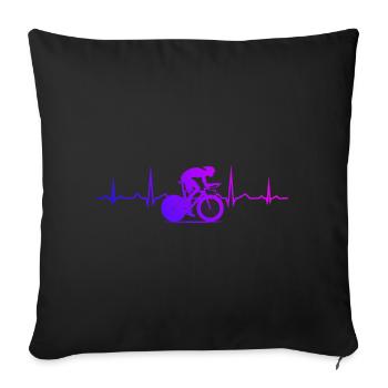 Road Bike Men Road Cycling Road Bike Road Cycling - Sofa pillowcase 17,3'' x 17,3'' (45 x 45 cm) - black - Front