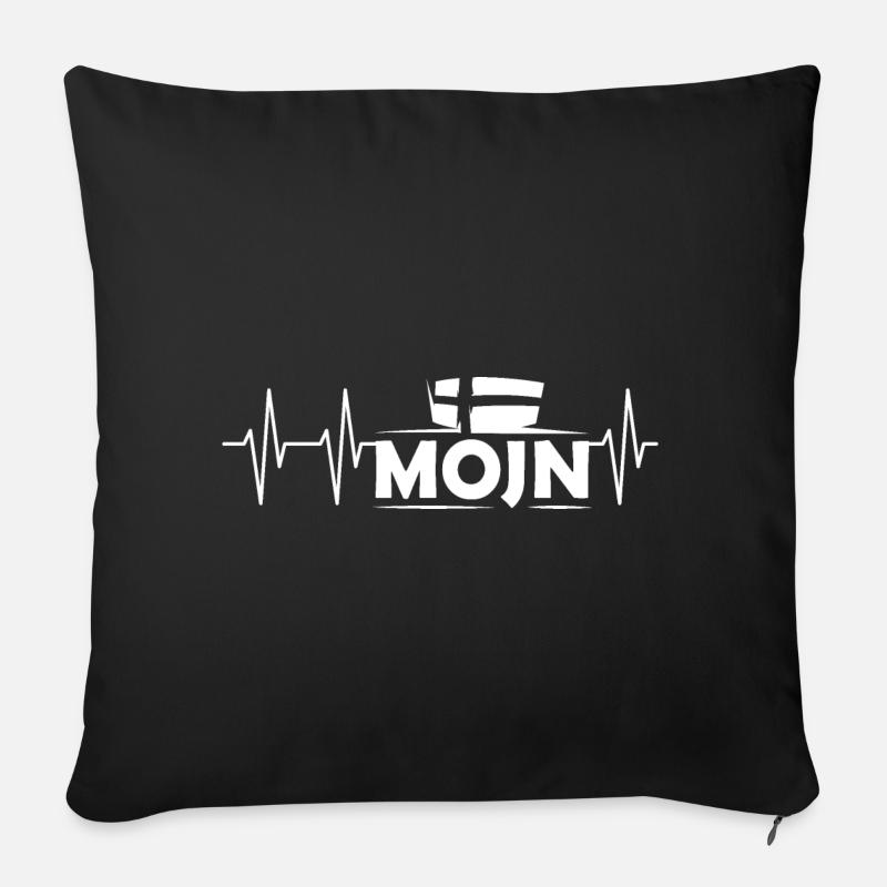 puls mojn dansk dänemark herzschlag flagge icon - Sofakissenbezug 45 x 45 cm - Schwarz