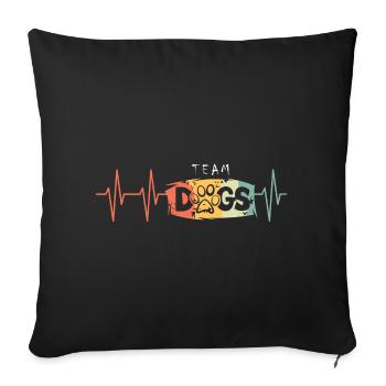 puls dogs schild Logo retro vintage Herzschlag - Sofakissenbezug 45 x 45 cm - Schwarz - Vorne