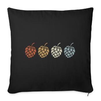 Retro - Hopfen - Bierkenner - Bier - Brauen - Sofakissenbezug 45 x 45 cm - Schwarz - Vorne
