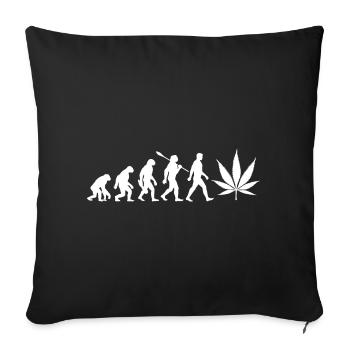 Evolution Cannabis - Hanf - Kiffen legal - Sofakissenbezug 45 x 45 cm - Schwarz - Vorne