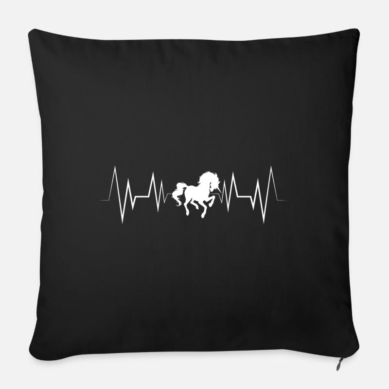 Herzschlag Einhorn Silhouette - Sofakissenbezug 45 x 45 cm - Schwarz