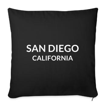 San Diego, California, USA - Sofa pillowcase 17,3'' x 17,3'' (45 x 45 cm) - black - Front