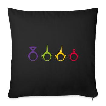 Teletubbies Tinky Winky, Dipsy, Laa-Laa Und Po - Sofakissenbezug 45 x 45 cm - Schwarz - Vorne