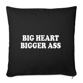 big heart bigger ass - Sofa pillowcase 17,3'' x 17,3'' (45 x 45 cm) - black - Front