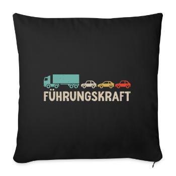 LKW Fahrer Führungskraft Fernfahrer - Sofakissenbezug 45 x 45 cm - Schwarz - Vorne