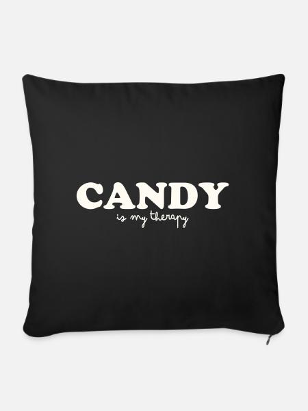CANDY IS MY THERAPY - Sofakissenbezug 45 x 45 cm - Schwarz