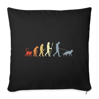 German Shepherd Owner Evolution - Sofa pillowcase 17,3'' x 17,3'' (45 x 45 cm) - black - Front