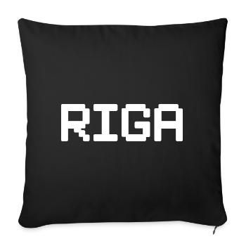RIGA Latvia Lettland - Sofa pillowcase 17,3'' x 17,3'' (45 x 45 cm) - black - Front