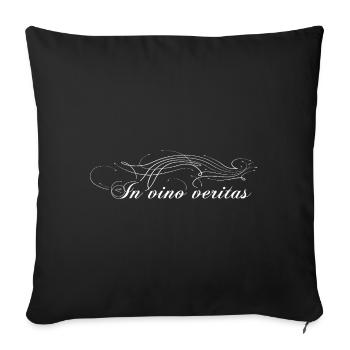 In vino veritas, Pline, c’est dans le vin que réside la vérité - Housse de coussin décorative 45 x 45 cm - noir - Devant