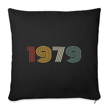 1979 Rétro Style 1979 Anniversaire 1979 Vintage - Housse de coussin décorative 45 x 45 cm - noir - Devant