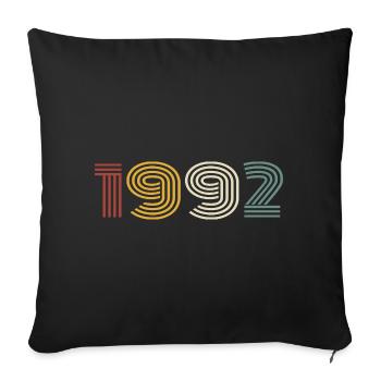 1992 Retro Style 1992 Birthday 1992 Vintage - Sofa pillowcase 17,3'' x 17,3'' (45 x 45 cm) - black - Front