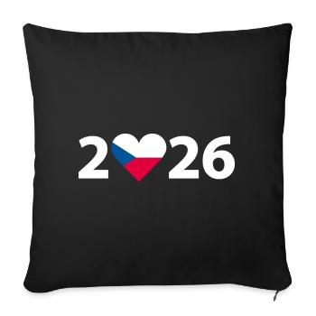 J’aime République tchèque 2026, Vacances en République tchèque 2026 - Housse de coussin décorative 45 x 45 cm - noir - Devant