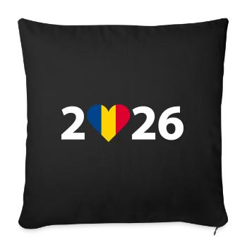 I love Romania 2026, vacation in Romania 2026 - Sofa pillowcase 17,3'' x 17,3'' (45 x 45 cm) - black - Front
