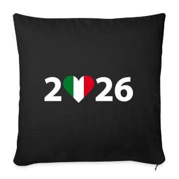 I love Italy 2026, Italy 2026 - Sofa pillowcase 17,3'' x 17,3'' (45 x 45 cm) - black - Front