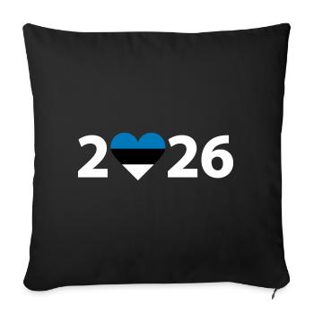 I love Estonia 2026, vacation in Estonia 2026 - Sofa pillowcase 17,3'' x 17,3'' (45 x 45 cm) - black - Front