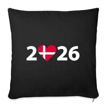 J’aime Danemark 2026, Vacances au Danemark 2026 - Housse de coussin décorative 45 x 45 cm - noir - Devant