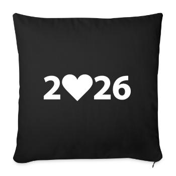 Year of birth 2026, Love 2026, Wedding 2026 - Sofa pillowcase 17,3'' x 17,3'' (45 x 45 cm) - black - Front