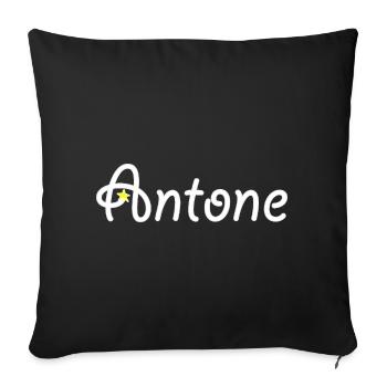 Antone - Housse de coussin décorative 45 x 45 cm - noir - Devant
