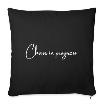 Chaos in progress | Greysoul Thoughts - Sofakissenbezug 45 x 45 cm - Schwarz - Vorne