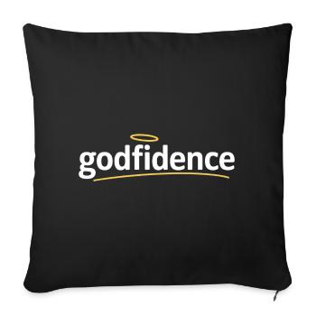 Godfidence Trust in God Christian Faith - Sofa pillowcase 17,3'' x 17,3'' (45 x 45 cm) - black - Front