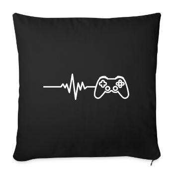 Gamer Heartbeat Video Game Controller Gifts  - Sofakissenbezug 45 x 45 cm - Schwarz - Vorne