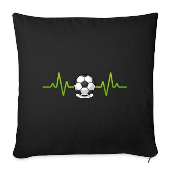 Heartbeat of the game – football - Sofa pillowcase 17,3'' x 17,3'' (45 x 45 cm) - black - Front