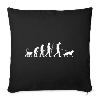 Evolution Deutscher Schäferhund - Sofakissenbezug 45 x 45 cm - Schwarz - Vorne